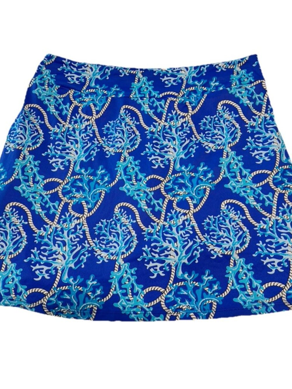 Lulu B Woman S Tennis Golf Pickleball skort stretch pull on Nautical Rope Blue